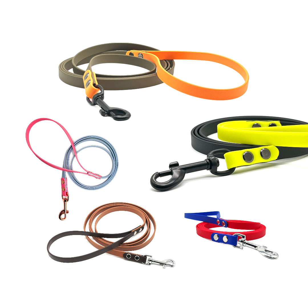 Gestallte deine neue individuelle  2-farbige Hundeleine  mit Handschlaufe aus 13mm Biothane in deiner Länge: 1m, 2m, 3m, 5m, 10m, 15m, 20m